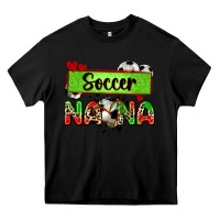 Black soccer nana with leopard Heavy Core Tee - Zillion Design Studio