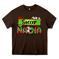 Chocolate Brown soccer nana with leopard Heavy Core Tee - Zillion Design Studio