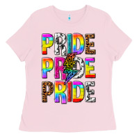 Bubblegum Pink pride pride pride Ladies Tee - texasbilliewilder