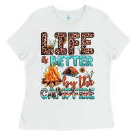 White life is better by the campfire Ladies Tee - JahusDesignShop