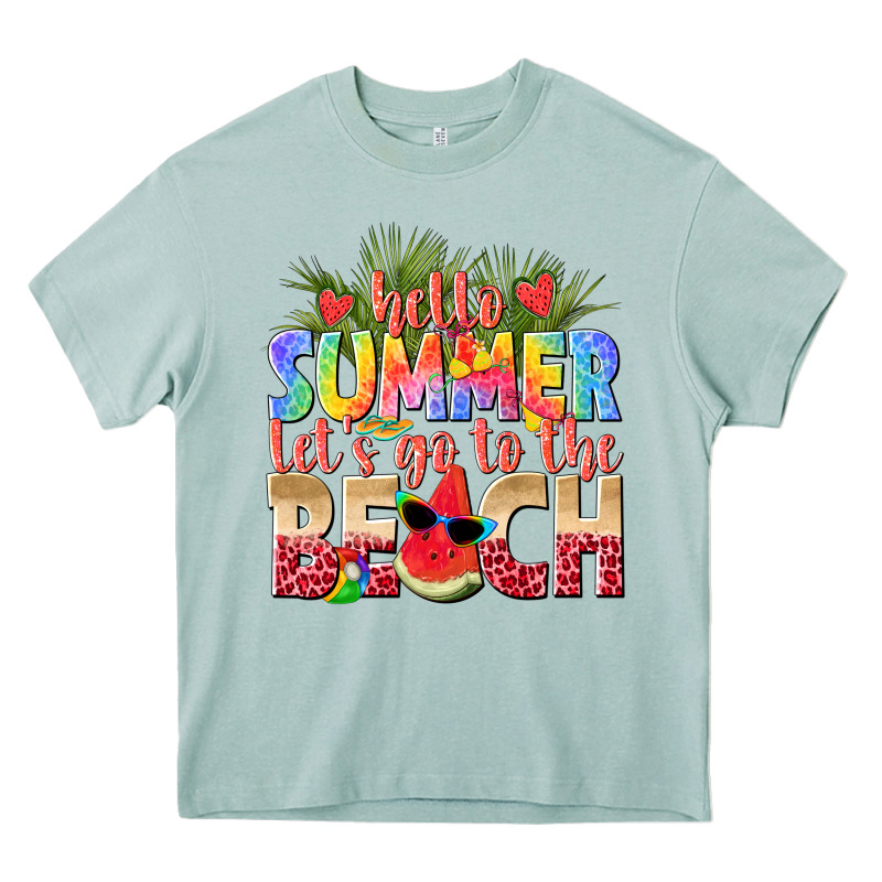 Hello Summer Lets Go To The Beach Heavy Core Tee by texasbilliewilder | Teevron