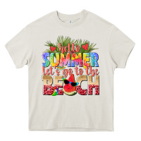 Cream hello summer lets go to the beach Heavy Core Tee - texasbilliewilder
