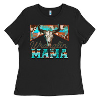 Black wranglin mama Ladies Tee - Zillion Design Studio