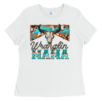 White wranglin mama Ladies Tee - Zillion Design Studio