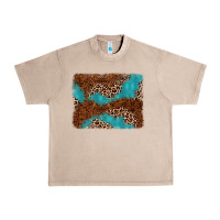 French Oak turquoise glitter leopard background Urban Heavy Tee - AdoDesignShop