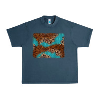Midnight Navy turquoise glitter leopard background Urban Heavy Tee - AdoDesignShop