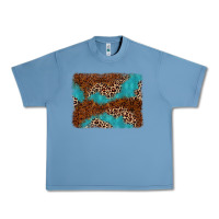 Pebble Blue turquoise glitter leopard background Urban Heavy Tee - AdoDesignShop