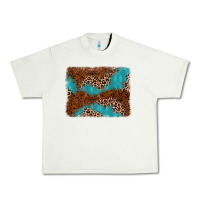Pistachio turquoise glitter leopard background Urban Heavy Tee - AdoDesignShop