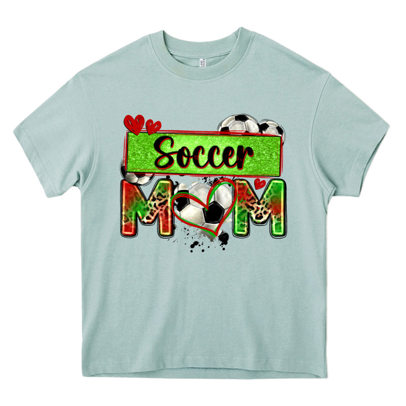 Soccer Mom With Leopard Heavy Core Tee by Zillion Design Studio | Teevron
