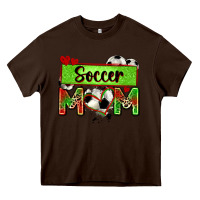 Chocolate Brown soccer mom with leopard Heavy Core Tee - Zillion Design Studio