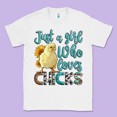 Western Just A Girl Who Loves Chicks Classic Tee Designed By Lillyallendesigns
