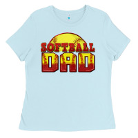 Baby Blue softball dad Ladies Tee - Zillion Design Studio