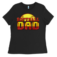 Black softball dad Ladies Tee - Zillion Design Studio