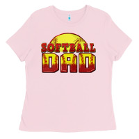 Bubblegum Pink softball dad Ladies Tee - Zillion Design Studio