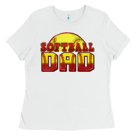 White softball dad Ladies Tee - Zillion Design Studio