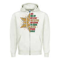 Oatmeal Heather christmas snowflake Zipper Hoodie - MaliasSmallBusiness