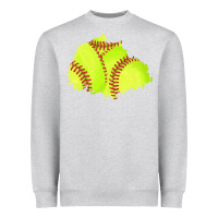 Heather Grey softball patch Heavyweight Sweatshirt - AdoDesignShop