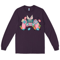 Plum happy easter Long Sleeve Tee - MaliasSmallBusiness