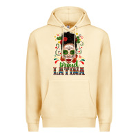 Pina Colada Proud Latina Skull Girl Messy Bun Premium Hoodie - texasbilliewilder