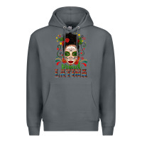 Rock Proud Latina Skull Girl Messy Bun Premium Hoodie - texasbilliewilder