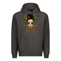 Smoke Proud Latina Skull Girl Messy Bun Premium Hoodie - texasbilliewilder