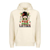 Tofu Proud Latina Skull Girl Messy Bun Premium Hoodie - texasbilliewilder