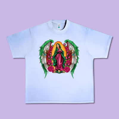 Mexican Flag Wings Our Lady Of Guadalupe Urban Heavy Tee Designed By Artiststas