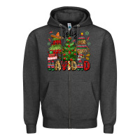 Charcoal Heather feliz navidad Zipper Hoodie - MaliasSmallBusiness