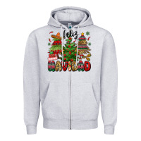 Heather Grey feliz navidad Zipper Hoodie - MaliasSmallBusiness