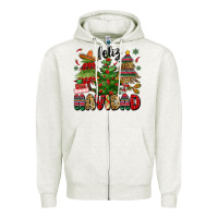 Oatmeal Heather feliz navidad Zipper Hoodie - MaliasSmallBusiness