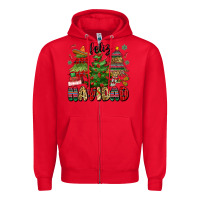 Red feliz navidad Zipper Hoodie - MaliasSmallBusiness