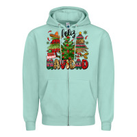 Seafoam feliz navidad Zipper Hoodie - MaliasSmallBusiness