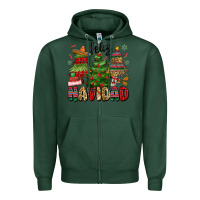 Sports Green feliz navidad Zipper Hoodie - MaliasSmallBusiness