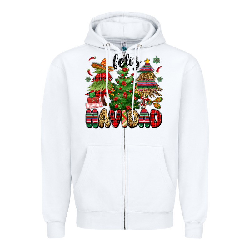 Feliz Navidad Zipper Hoodie by MaliasSmallBusiness | Teevron