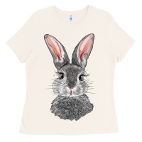Bone Bunny Face Ladies Tee - RanaPortraitStore