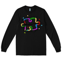 Black autism teacher pencil Long Sleeve Tee - MaliasSmallBusiness