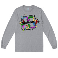 Heather Grey autism teacher pencil Long Sleeve Tee - MaliasSmallBusiness