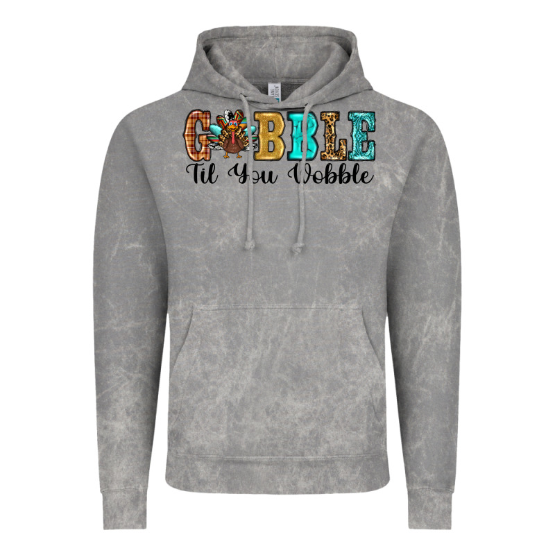 Gobble Til You Wobble Thanksgiving Turkey Vintage Hoodie by RanaPortraitStore | Teevron