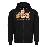 Black mexican pan dulce cartoon characters Zipper Hoodie - MaliasSmallBusiness