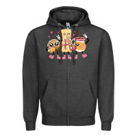 Charcoal Heather mexican pan dulce cartoon characters Zipper Hoodie - MaliasSmallBusiness