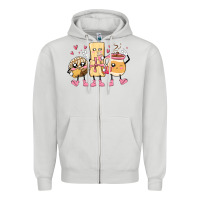 Dove Grey mexican pan dulce cartoon characters Zipper Hoodie - MaliasSmallBusiness