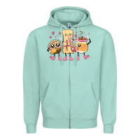 Seafoam mexican pan dulce cartoon characters Zipper Hoodie - MaliasSmallBusiness