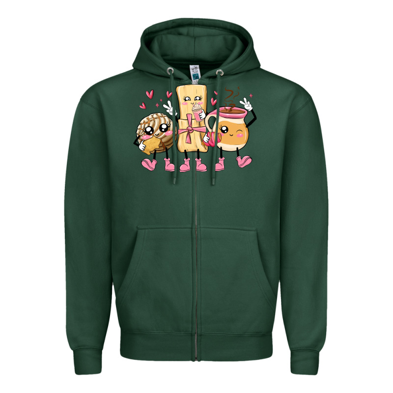 Mexican Pan Dulce Cartoon Characters Zipper Hoodie by MaliasSmallBusiness | Teevron