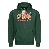 Sports Green mexican pan dulce cartoon characters Zipper Hoodie - MaliasSmallBusiness