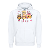 White mexican pan dulce cartoon characters Zipper Hoodie - MaliasSmallBusiness