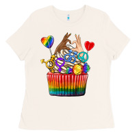 Bone pride rainbow cupcake Ladies Tee - texasbilliewilder