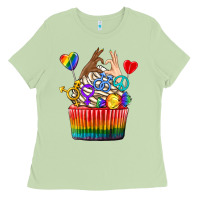 Matcha pride rainbow cupcake Ladies Tee - texasbilliewilder