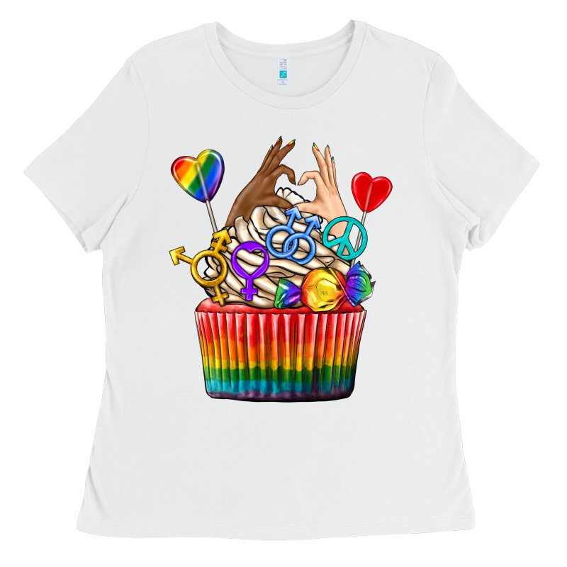 Pride Rainbow Cupcake Ladies Tee by texasbilliewilder | Teevron