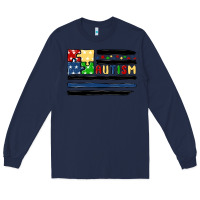 Navy autism usa flag Long Sleeve Tee - MaliasSmallBusiness