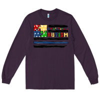 Plum autism usa flag Long Sleeve Tee - MaliasSmallBusiness